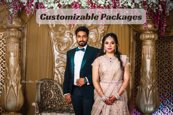 Regal wedding portrait offering customizable packages, captured by Bee Bee Videos - Coimbatore's destination for bespoke wedding photography services