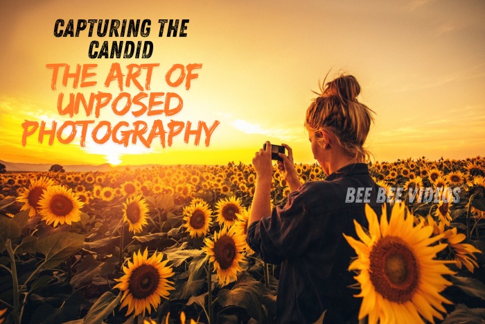 Woman capturing the candid moments at sunset in a sunflower field, illustrating the art of unposed photography by Bee Bee Videos, a professional photography service in Coimbatore specializing in natural and candid shots