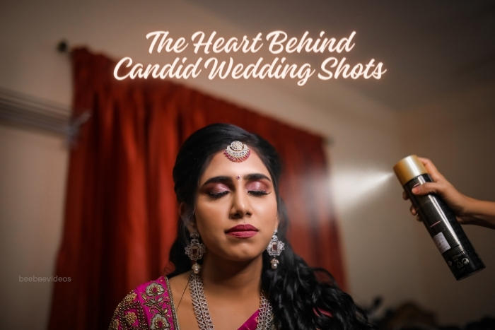 Bride in Coimbatore getting her hair styled, captured in a candid moment by Bee Bee Videos, highlighting the intimate preparations of wedding photography