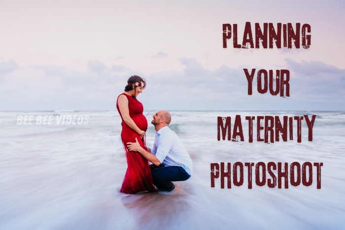 Expectant couple enjoying a maternity photoshoot by the sea, captured by Bee Bee Videos in Coimbatore. Plan your maternity photoshoot with us to create beautiful, lasting memories of this special time