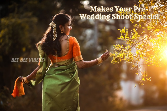 Bride in traditional South Indian attire captured beautifully in golden sunlight by Bee Bee Videos & Photography in Coimbatore, making your pre-wedding shoot special. Ideal for couples in Coimbatore seeking stunning pre-wedding photography