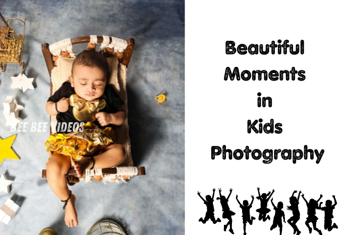 Bee Bee Videos & Photography captures a serene moment of a baby sleeping on a cozy bed, surrounded by playful stars. Beautiful moments in kids photography in Coimbatore come alive with our dedicated and skilled photographers