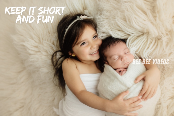 Bee Bee Videos & Photography captures a heartwarming moment of a young girl embracing her newborn sibling on a soft, fluffy blanket. Specializing in keeping kids' photography sessions short and fun in Coimbatore, perfect for preserving joyful family memories