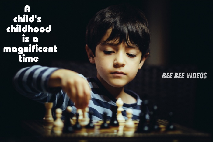 Bee Bee Videos & Photography captures a young boy deeply focused on playing chess, highlighting the beauty of childhood moments in Coimbatore. Our expert kids photography services ensure that each child's unique personality shines through.