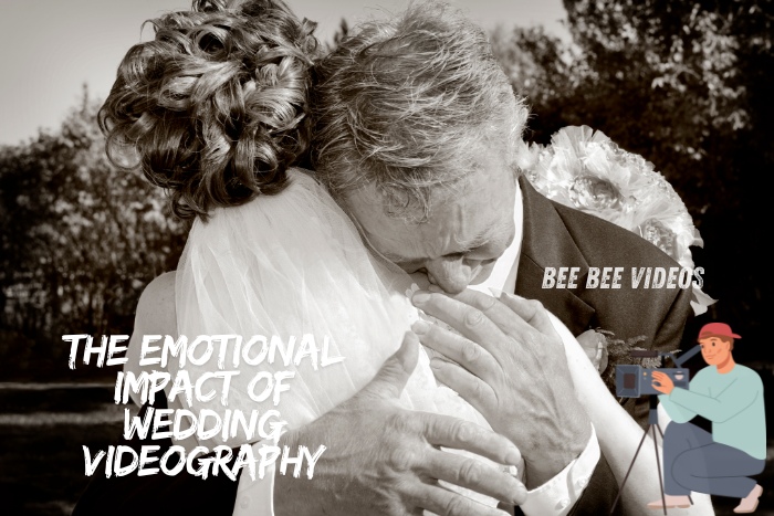 A black and white image capturing an emotional moment of a father hugging his daughter on her wedding day. This heartfelt scene showcases the exceptional wedding videography services of Bee Bee Videos & Photography in Coimbatore, highlighting the emotional impact of capturing such precious memories