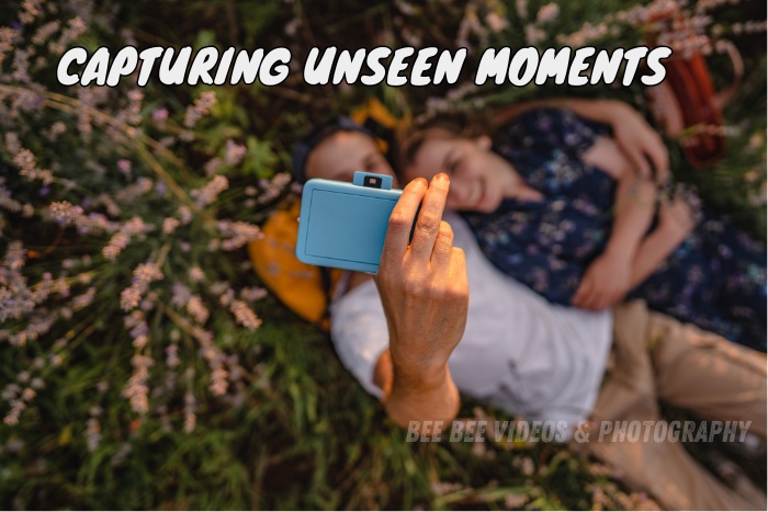 A candid shot of a couple relaxing in a lush field, capturing unseen moments in Coimbatore. Bee Bee Videos & Photography specializes in preserving authentic memories with a professional touch.