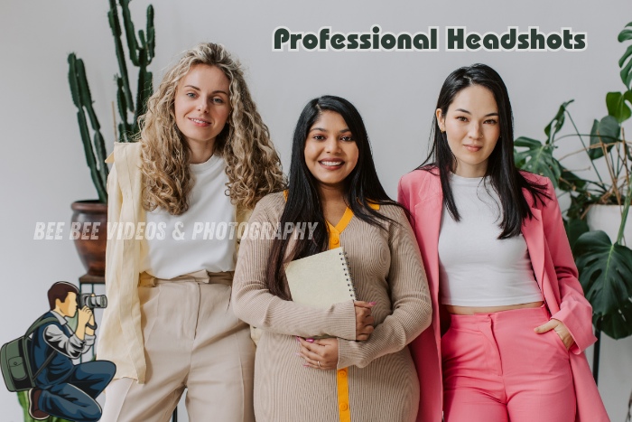 Bee Bee Videos & Photography in Coimbatore offers professional headshots, featuring a diverse group of women in modern business attire. Corporate photography services for team portraits and business branding