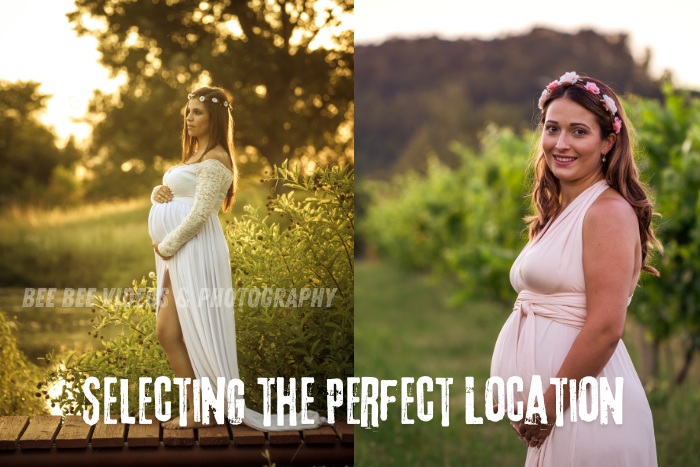 Two expectant mothers in Coimbatore showcasing beautiful outdoor maternity photoshoots, highlighting Bee Bee Videos & Photography's expertise in selecting the perfect location for memorable maternity moments.