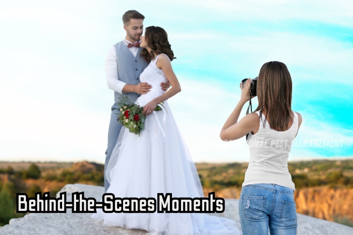 Behind-the-scenes shot of a wedding photoshoot by Bee Bee Videos & Photography in Coimbatore, capturing special moments for couples with professional wedding photography services