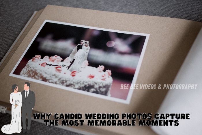 Photo album with candid wedding moments, captured by Bee Bee Videos & Photography in Coimbatore, specializing in candid wedding photography to preserve the most memorable moments