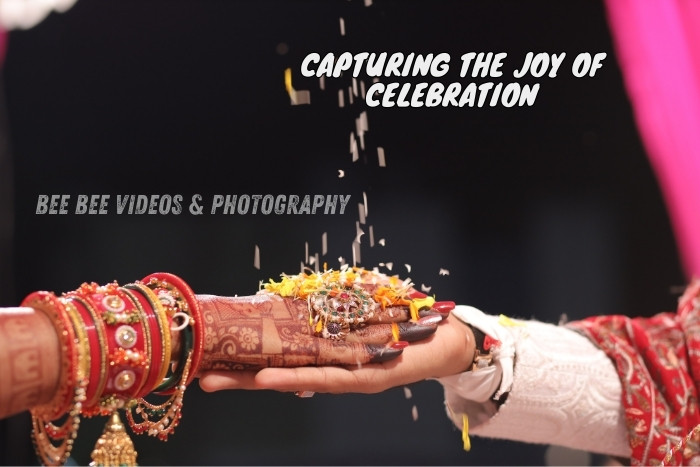 Bride and groom's hands adorned with traditional jewelry during a wedding ritual, captured by Bee Bee Videos & Photography in Coimbatore. Specializing in vibrant and joyful wedding photography that highlights cultural traditions. Creating cherished memories of your celebrations with expert precision