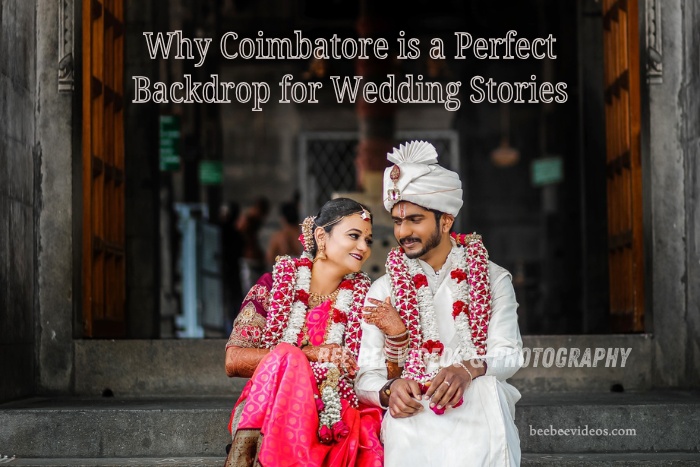 Traditional wedding photography by Bee Bee Videos & Photography in Coimbatore, capturing cultural elegance in temple backdrops