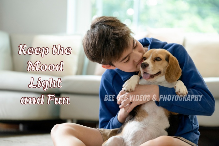 Joyful candid moment of a boy hugging his pet dog, captured by Bee Bee Videos & Photography in Coimbatore.
