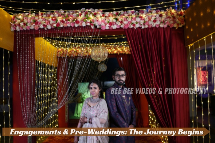 Photography by Bee Bee Videos & Photography in Coimbatore, capturing the start of beautiful journey under floral and light