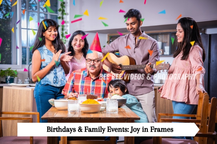 Bee Bee Videos & Photography-A joyful family birthday celebration captured with vibrant emotions and candid expressions in Coimbatore